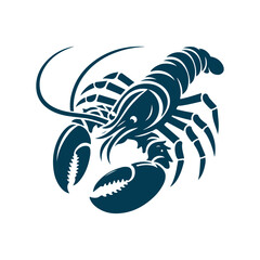 Lobster, fish silhouette Clip art isolated vector illustration on white background
