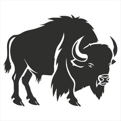 Obraz premium Silhouette bison logo design concept illustration
