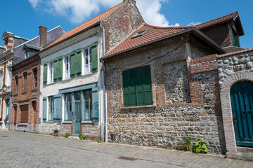 house facades in an old french town