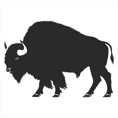 Silhouette bison logo design concept illustration
