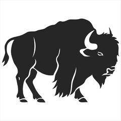 Silhouette bison logo design concept illustration