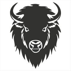 Silhouette bison logo design concept illustration