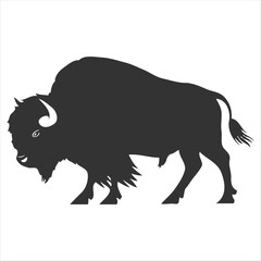 Silhouette bison logo design concept illustration