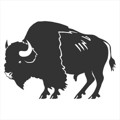 Silhouette bison logo design concept illustration