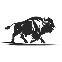 Silhouette bison logo design concept illustration