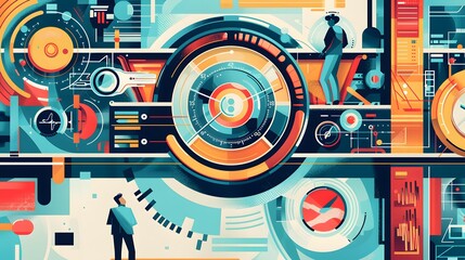 Obraz premium Time management concept manages time for effective work