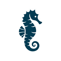 Seahorse silhouette Clip art isolated vector illustration on a white background