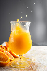 cocktail Orange juice natural juice drink fresh appetizer meal food snack on the table copy space food background rustic top view