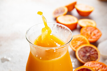 cocktail Orange juice natural juice drink fresh appetizer meal food snack on the table copy space food background rustic top view