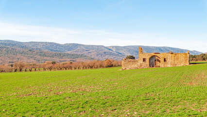 Abandoned masia (Catalan rural house) in Àger (Lleida), Catalunya, Spain