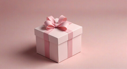 Fototapeta premium pink gift box with ribbon