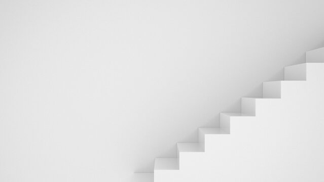 White stairs on a white wall