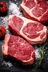 Two steaks sizzling hot on a table, ready to be served
