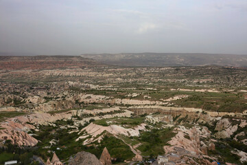 Panorama view from Uchisar Castle in Cappadocia, Turkey