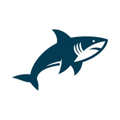 Shark Silhouette Clip art isolated vector illustration on a white background
