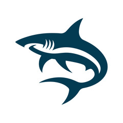 Fototapeta premium Shark Silhouette Clip art isolated vector illustration on a white background