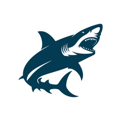 Shark Silhouette Clip art isolated vector illustration on a white background