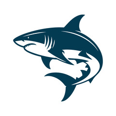 Shark Silhouette Clip art isolated vector illustration on a white background