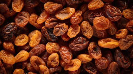 Obraz premium A heap of dried raisins forming a stack on top of each other, often used as a decorative element or in still life photography