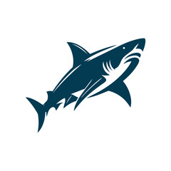 Shark Silhouette Clip art isolated vector illustration on a white background