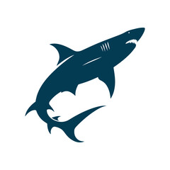 Shark Silhouette Clip art isolated vector illustration on a white background