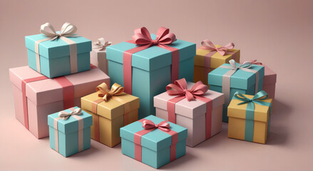 Obraz premium gift boxes on a red background