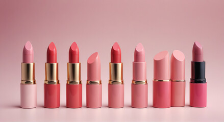 pink lipstick isolated on white background