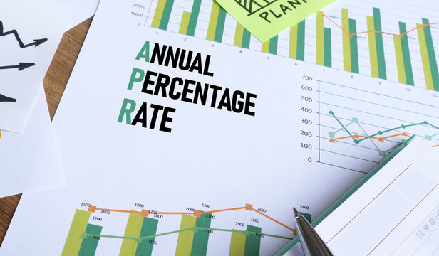 Annual percentage rate APR is shown as the business concept