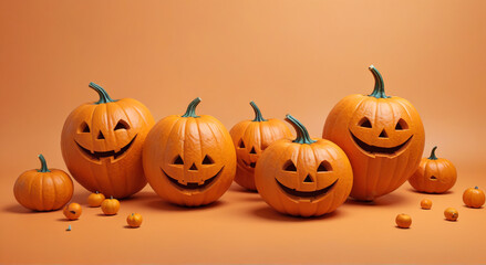 halloween pumpkin on black