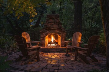 Relaxing in the backyard around a warm fire as the sun sets