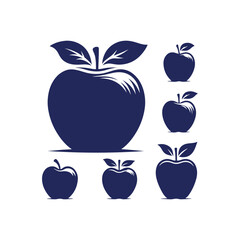 Apple Fruit silhouette Clip art isolated vector illustration on a white background