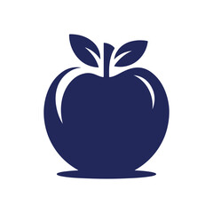 Apple Fruit silhouette Clip art isolated vector illustration on a white background