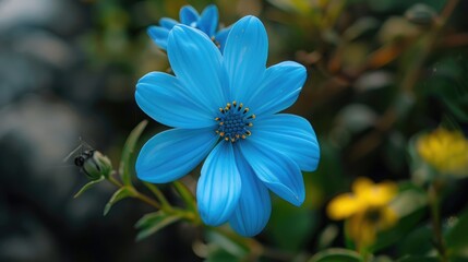 Blue Flower in a Garden Close up