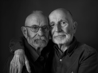 Older men standing together, possibly friends or family members