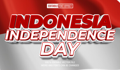 Editable 3d text style effect - Indonesia Independence Day text effect Template