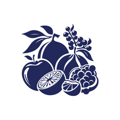 Fruit silhouette Clip art isolated vector illustration on a white background