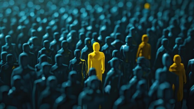 People standing together in a crowd, potential uses include events, gatherings, or social scenes