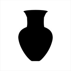 Single vase silhouette isolated on white background. Vase icon vector illustration design.