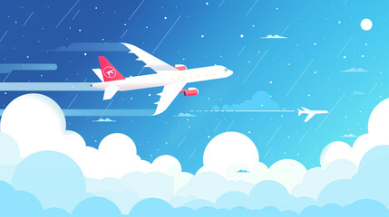 Fototapeta premium Minimalist, Web art, Vector, Illustration, Airplane, Travel, Icon, Simple, Modern, Clean, Graphic, Design, Graphic design, Transportation, Journey, Tourism, Flight, Vacation, Explore, Adventure, logo