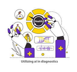 Tech-Assisted Health Flat Vector illustration.