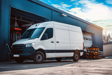 On-Site Engine Repair Service Van Arriving at Customer's Location for Diagnostics and Repair