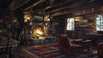 Old house at night. AI generated art illustration.