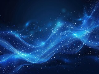 Fototapeta premium Abstract Blue Glitter Wave
