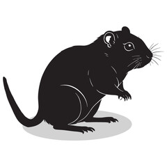 Gerbil silhouettes and icons. Black flat color simple elegant white background Manatee animal vector and illustration.
