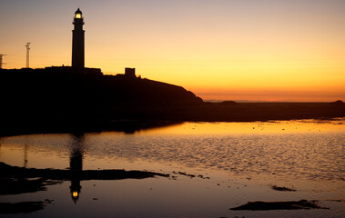 sunset at Trafalgar Lighthouse  Caños de Meca  Cadiz province, Spain © Curto