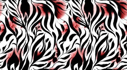 Leopard and zebra pattern design, illustration background, brown leopard and zebra design pattern. Textile print pattern.