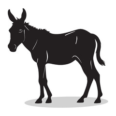 Mule silhouettes and icons. Black flat color simple elegant white background Manatee animal vector and illustration.