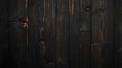 Dark wooden background wallpaper, textured black wood illustration