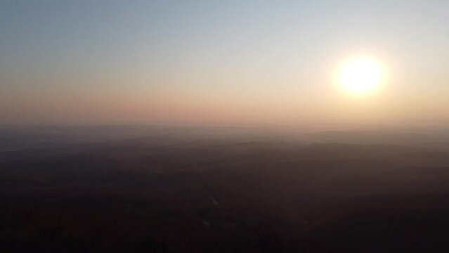 Drone Shot of huge forest mountains, Petrova Gora, Croatia