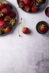 Fresh ripe sweet strawberry on table
